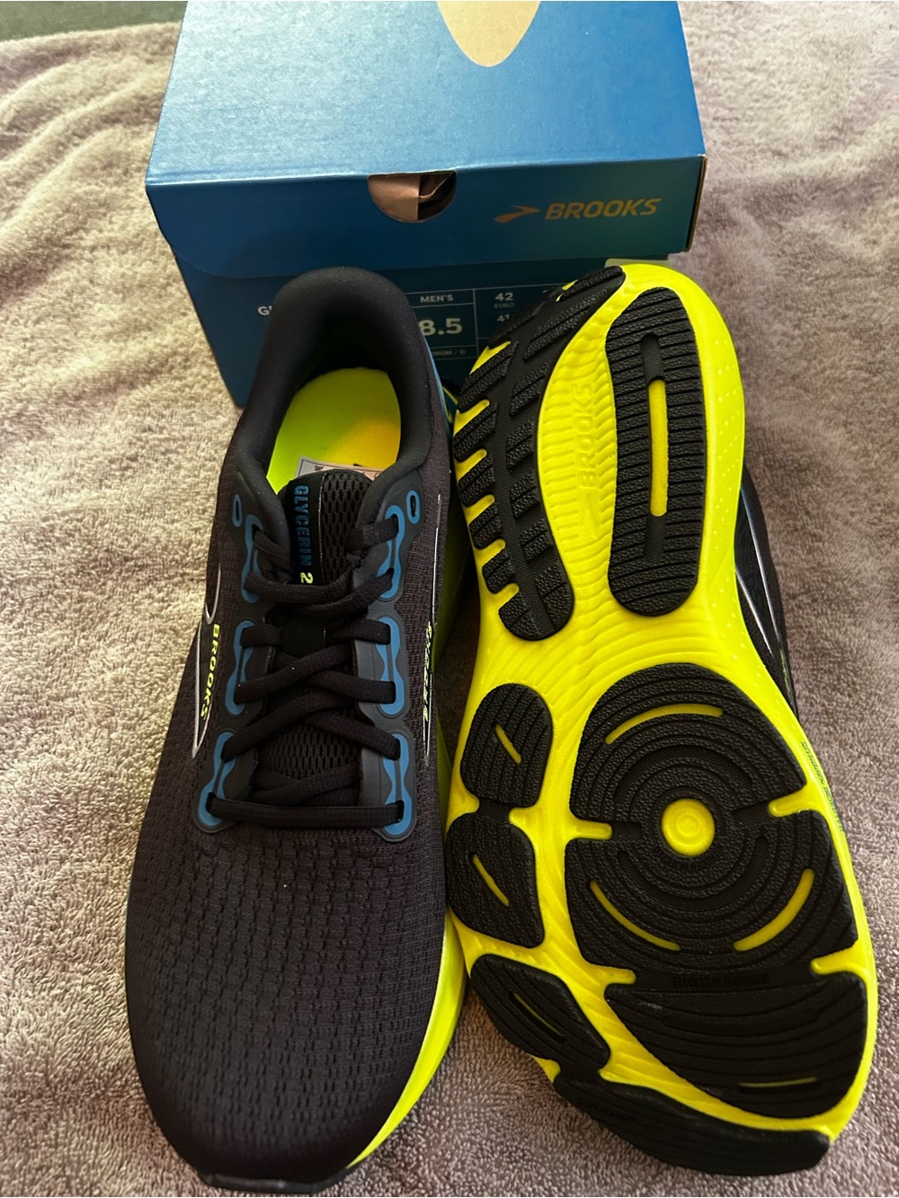 Brooks Glycerin 21 Men’s 8.5 Black Blue Nightlife NWT - Picture 4 of 7